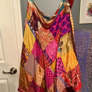 Vibrant Patchwork A-Line Skirt